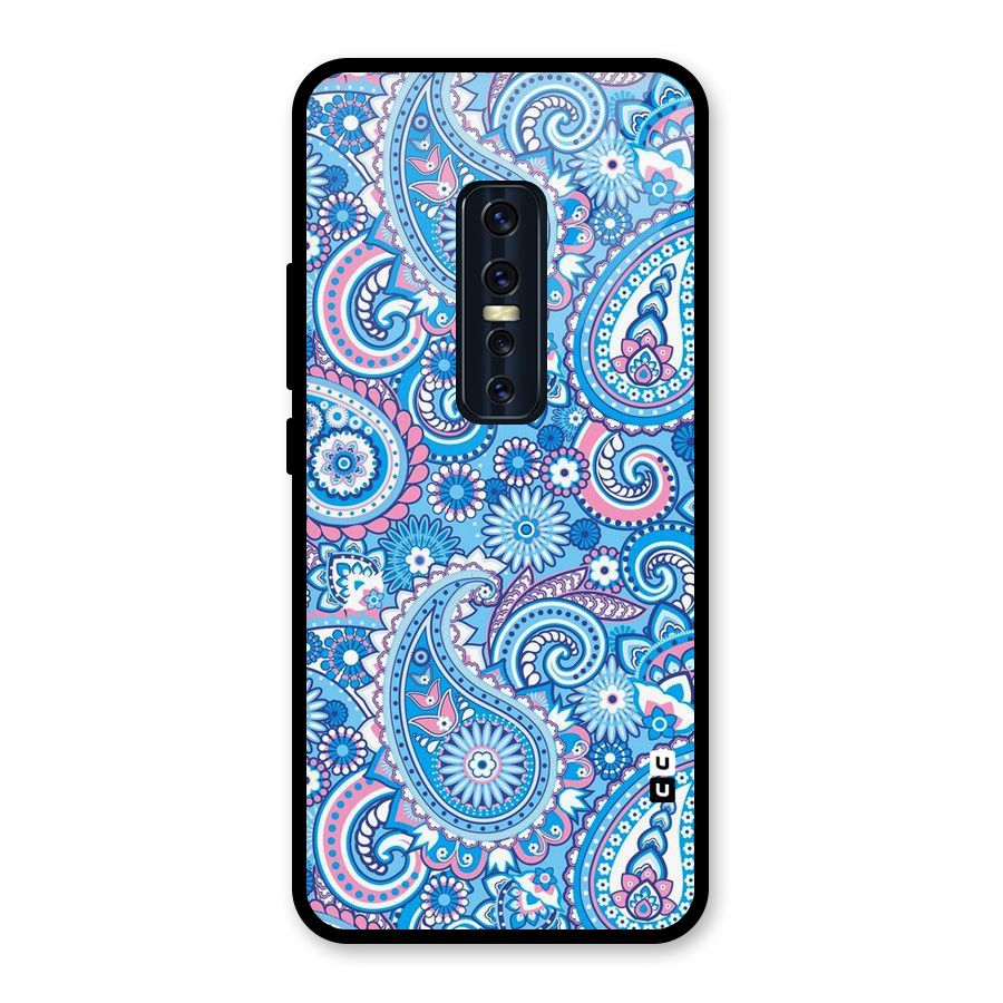 Artistic Blue Art Glass Back Case for Vivo V17 Pro