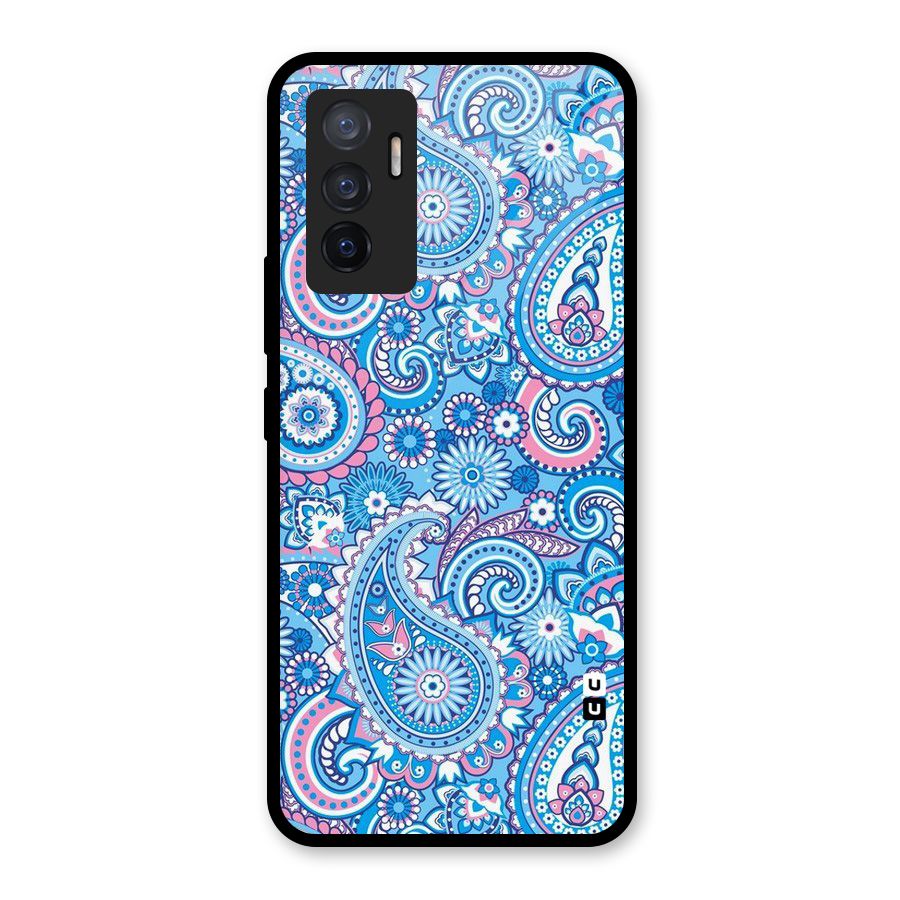 Artistic Blue Art Glass Back Case for Vivo V23e