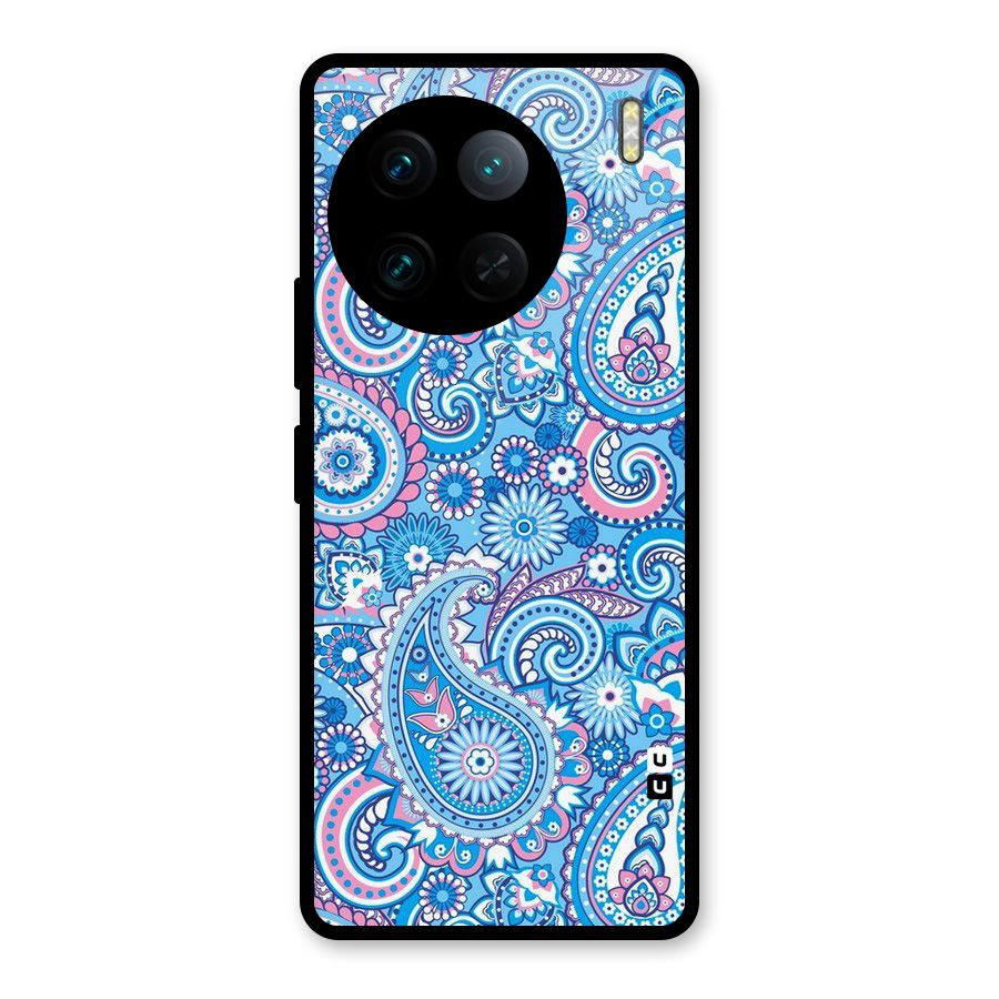 Artistic Blue Art Glass Back Case for Vivo X90 Pro