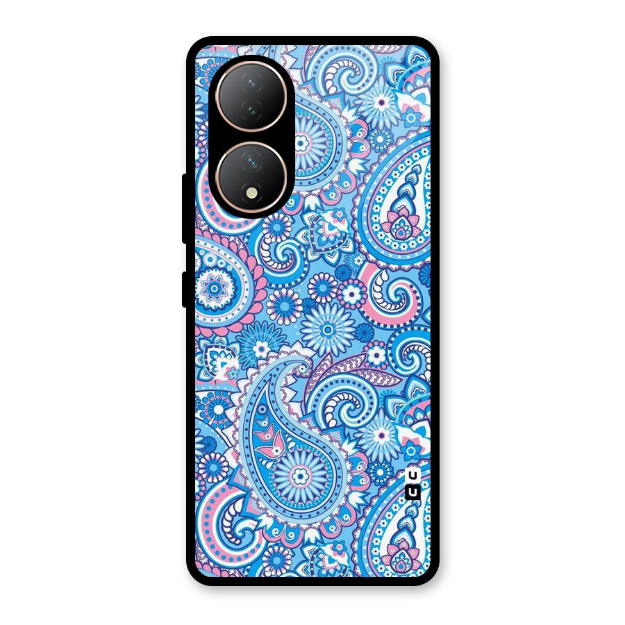 Artistic Blue Art Glass Back Case for Vivo Y100A