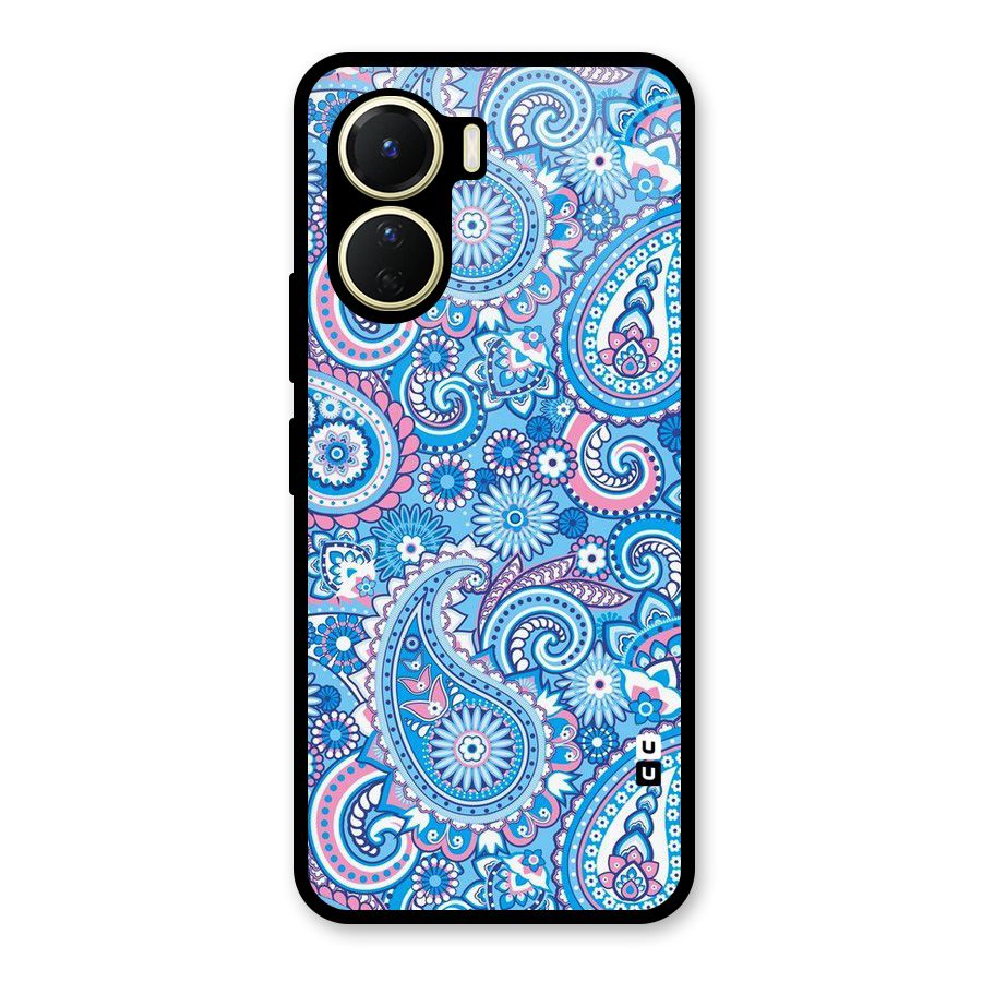 Artistic Blue Art Glass Back Case for Vivo Y16