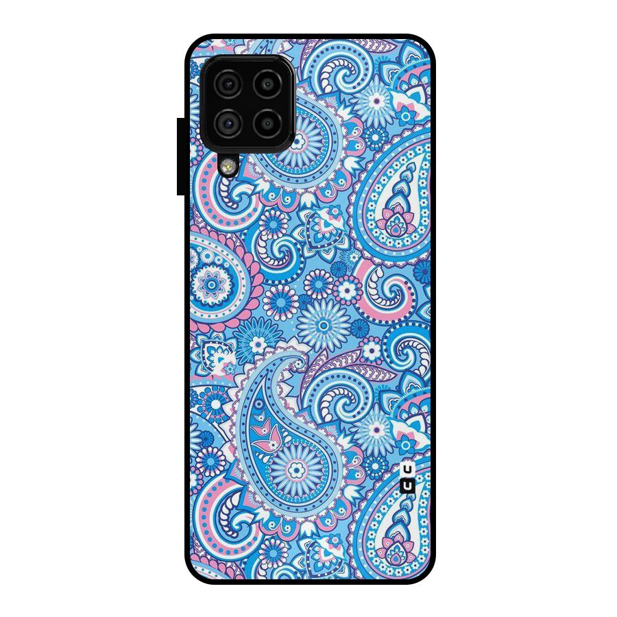 Artistic Blue Art Metal Back Case for Galaxy A22 4G