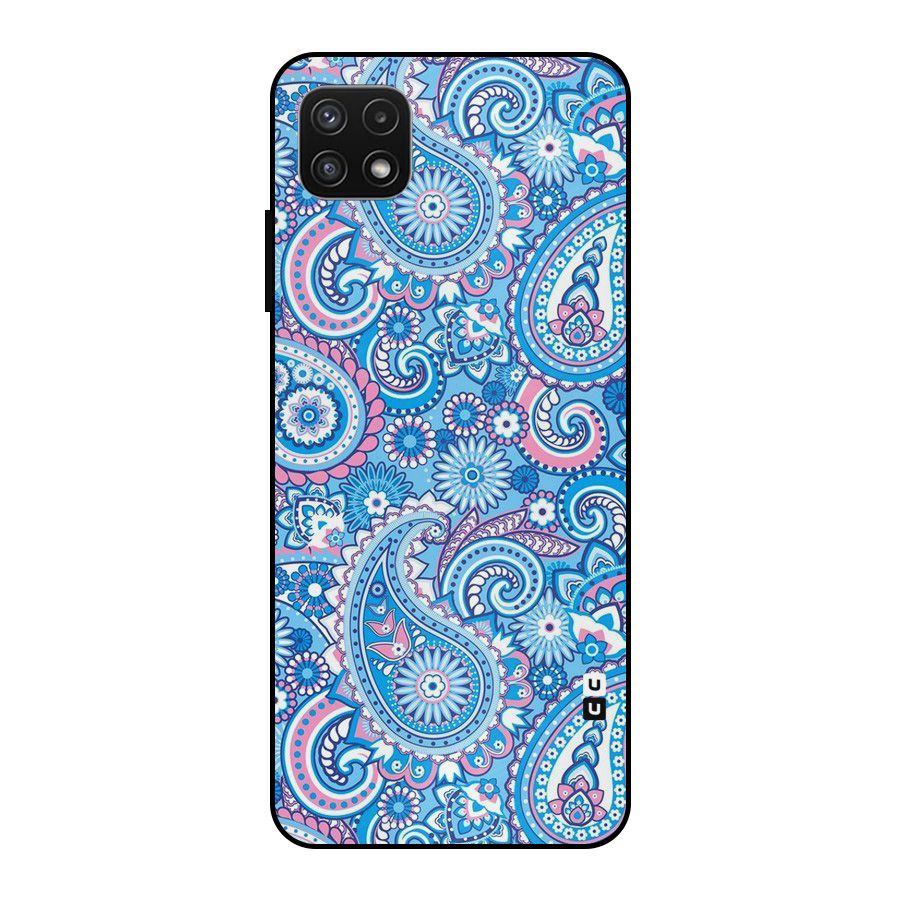 Artistic Blue Art Metal Back Case for Galaxy A22 5G