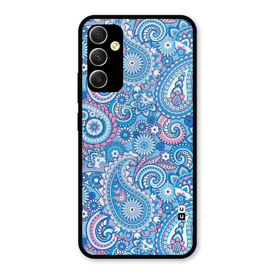 Artistic Blue Art Metal Back Case for Galaxy A34