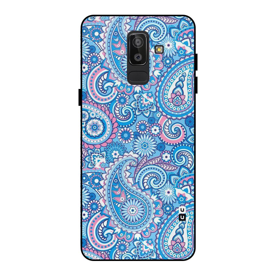 Artistic Blue Art Metal Back Case for Galaxy J8