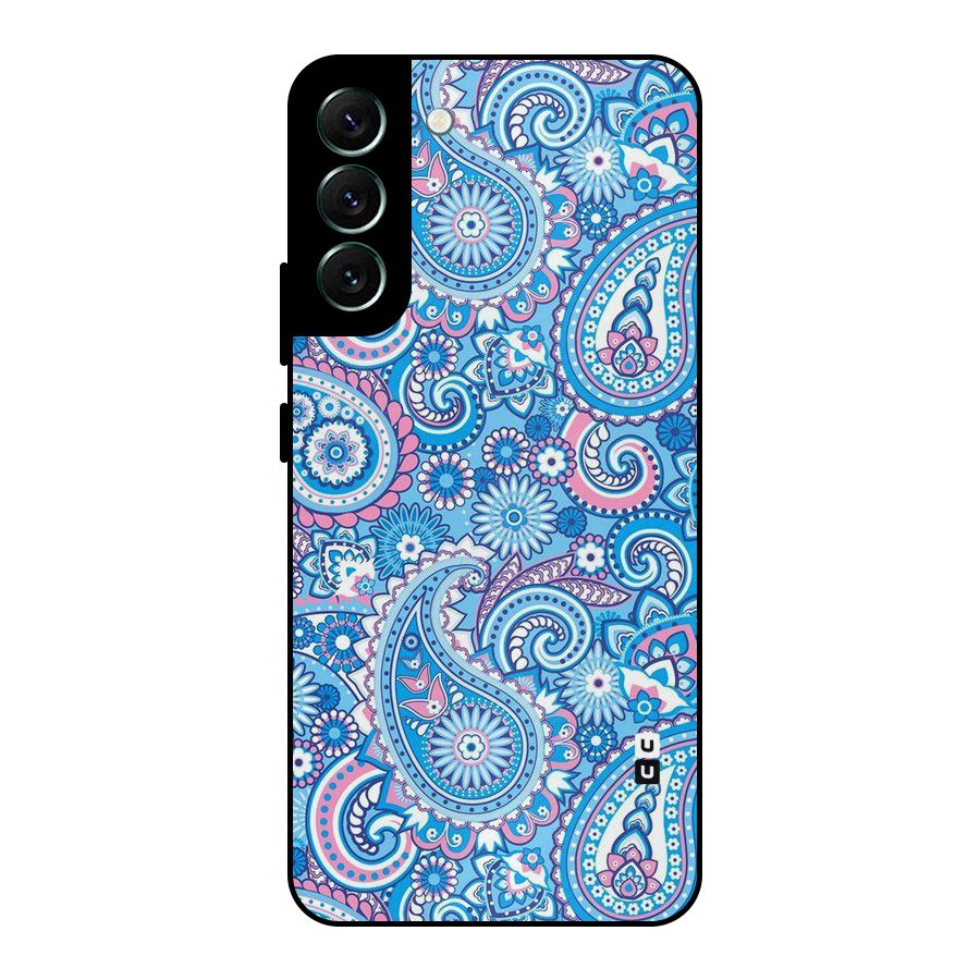 Artistic Blue Art Metal Back Case for Galaxy S22 Plus 5G