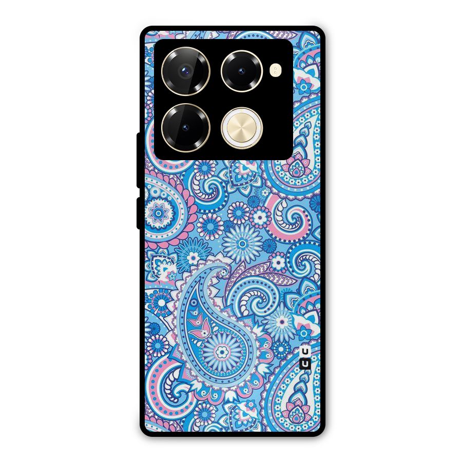 Artistic Blue Art Metal Back Case for Infinix Note 40 Pro Plus