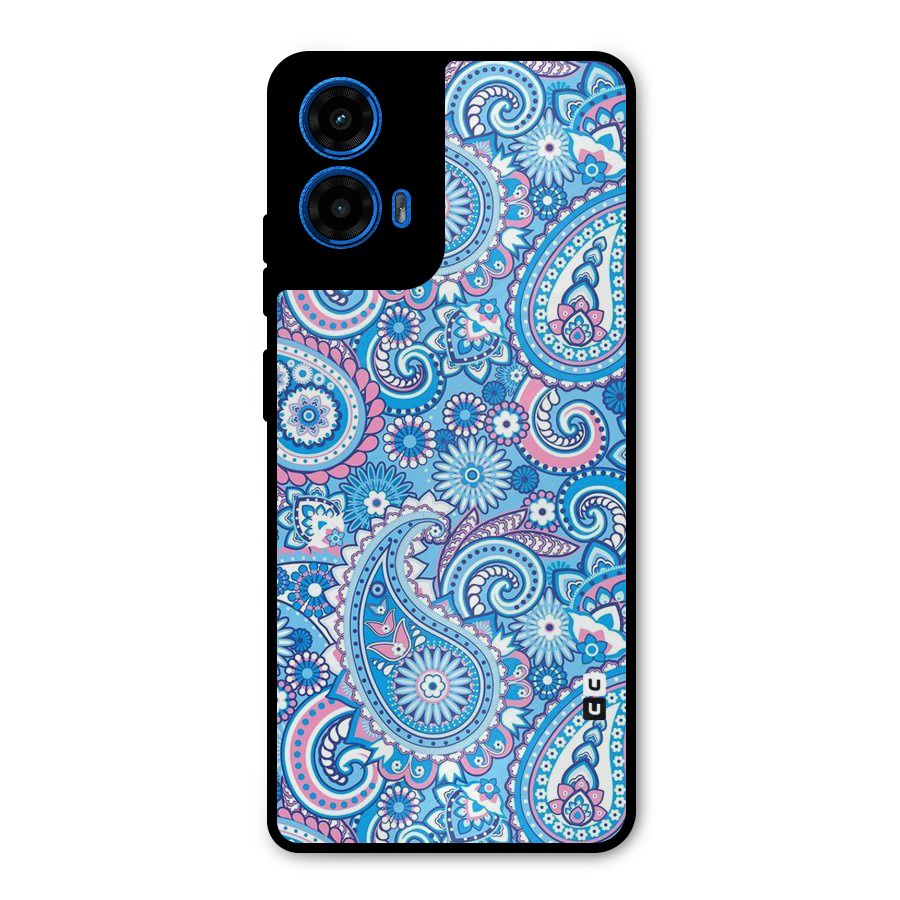 Artistic Blue Art Metal Back Case for Moto G45