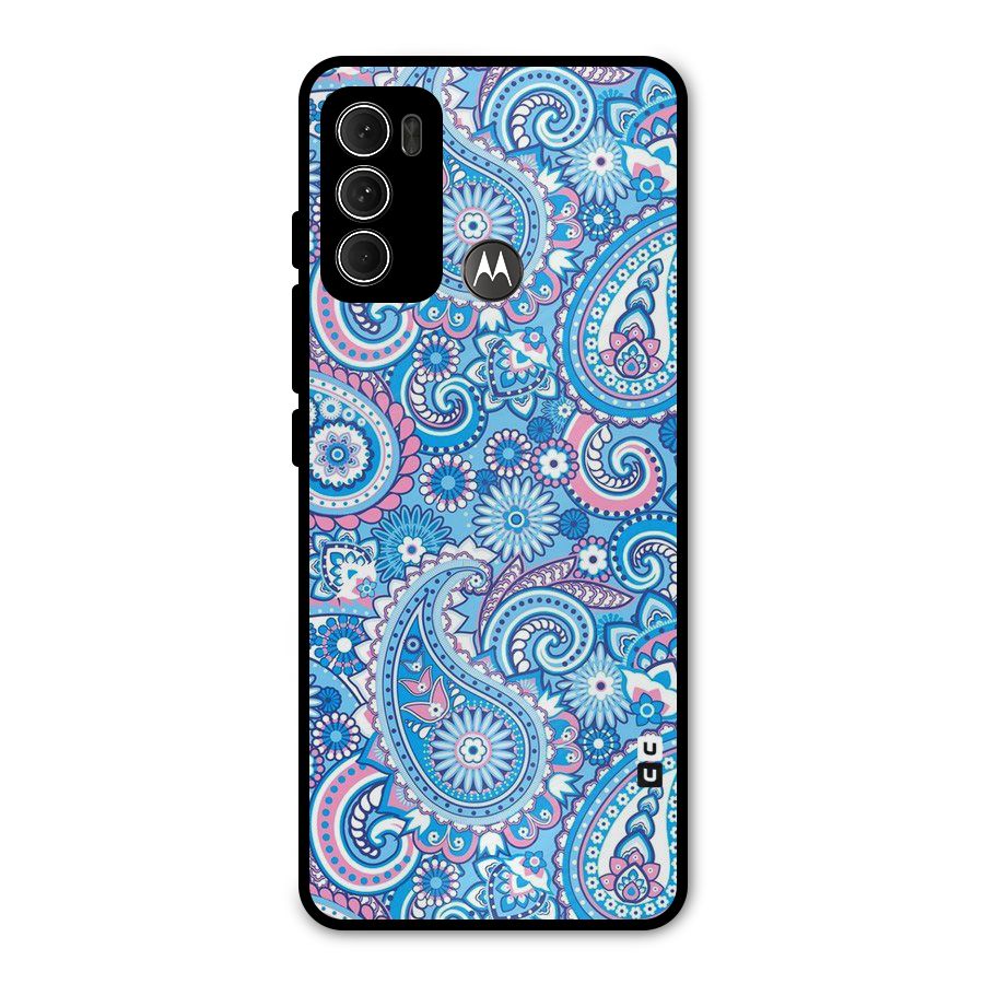 Artistic Blue Art Metal Back Case for Moto G60