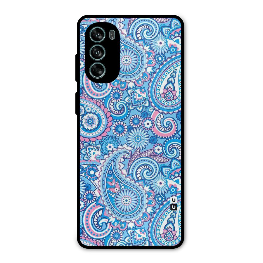 Artistic Blue Art Metal Back Case for Moto G62