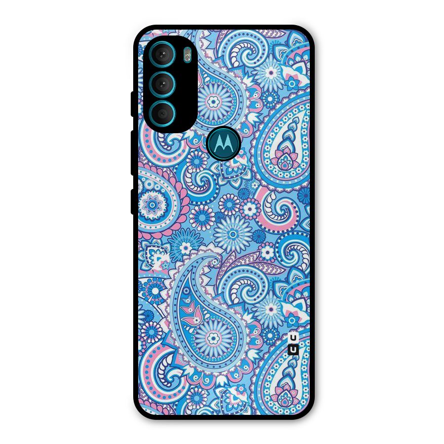Artistic Blue Art Metal Back Case for Moto G71 5G