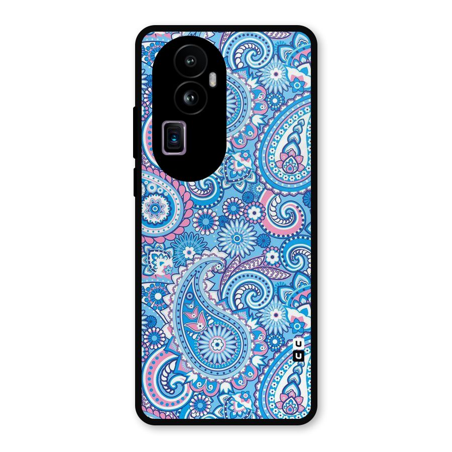 Artistic Blue Art Metal Back Case for Oppo Reno10 Pro Plus