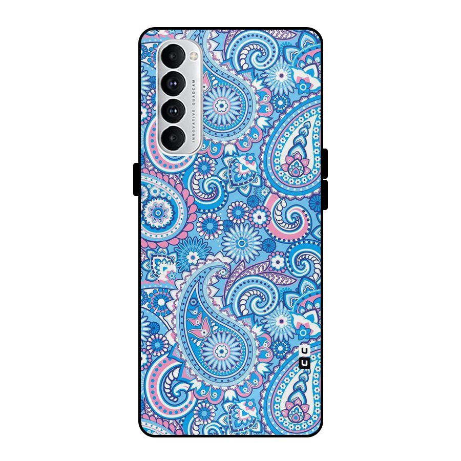 Artistic Blue Art Metal Back Case for Oppo Reno4 Pro