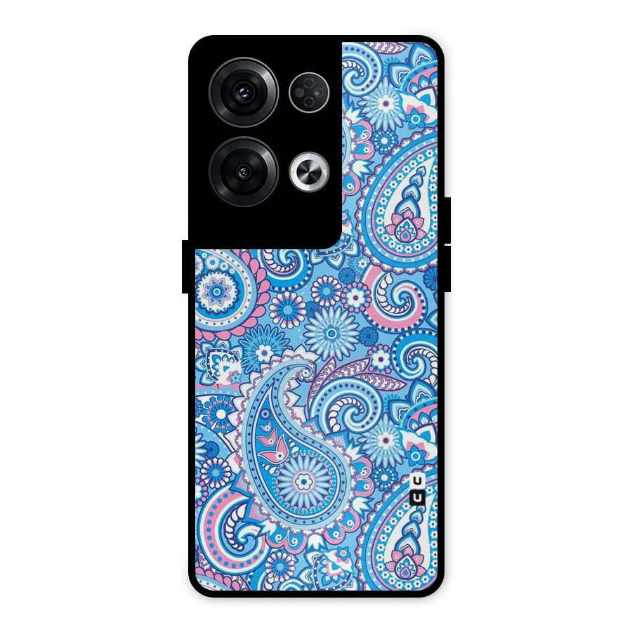 Artistic Blue Art Metal Back Case for Oppo Reno8 Pro 5G
