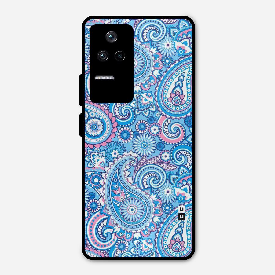 Artistic Blue Art Metal Back Case for Poco F4 5G