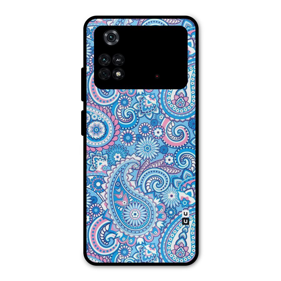 Artistic Blue Art Metal Back Case for Poco M4 Pro 4G