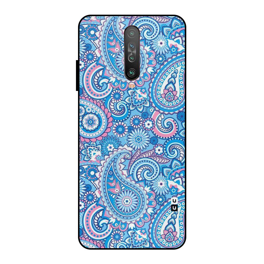 Artistic Blue Art Metal Back Case for Poco X2