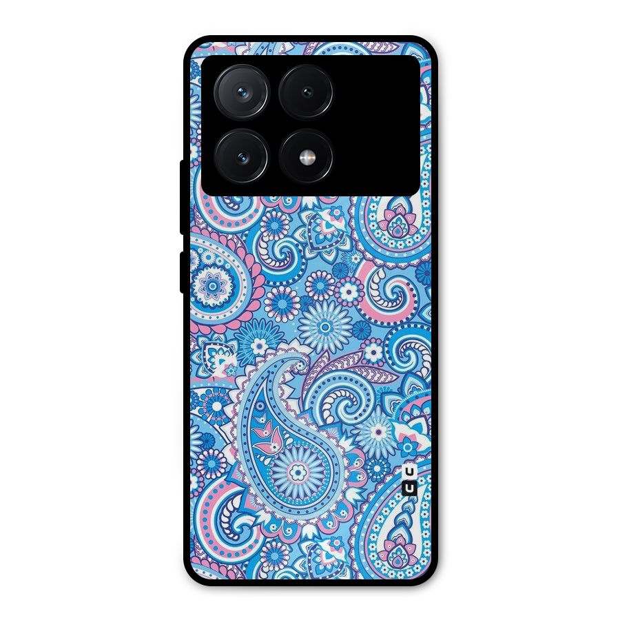 Artistic Blue Art Metal Back Case for Poco X6 Pro