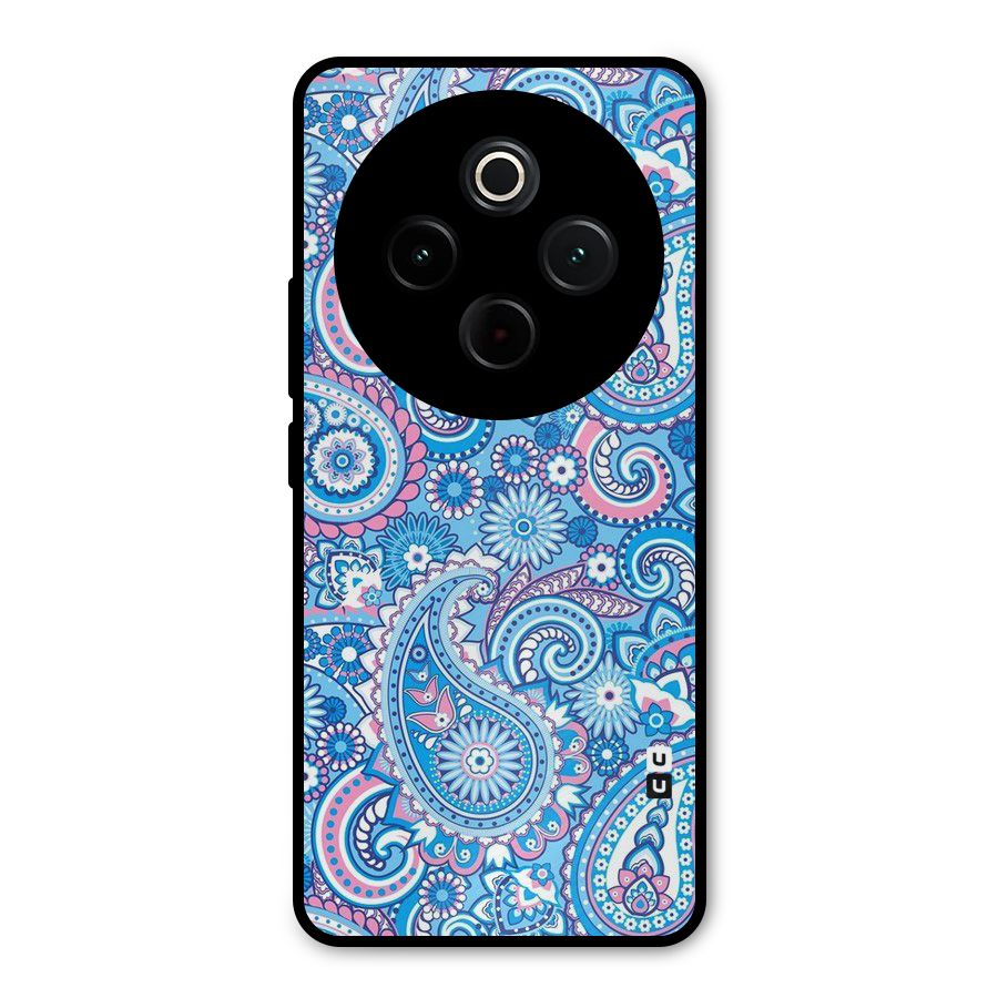 Artistic Blue Art Metal Back Case for Vivo T4
