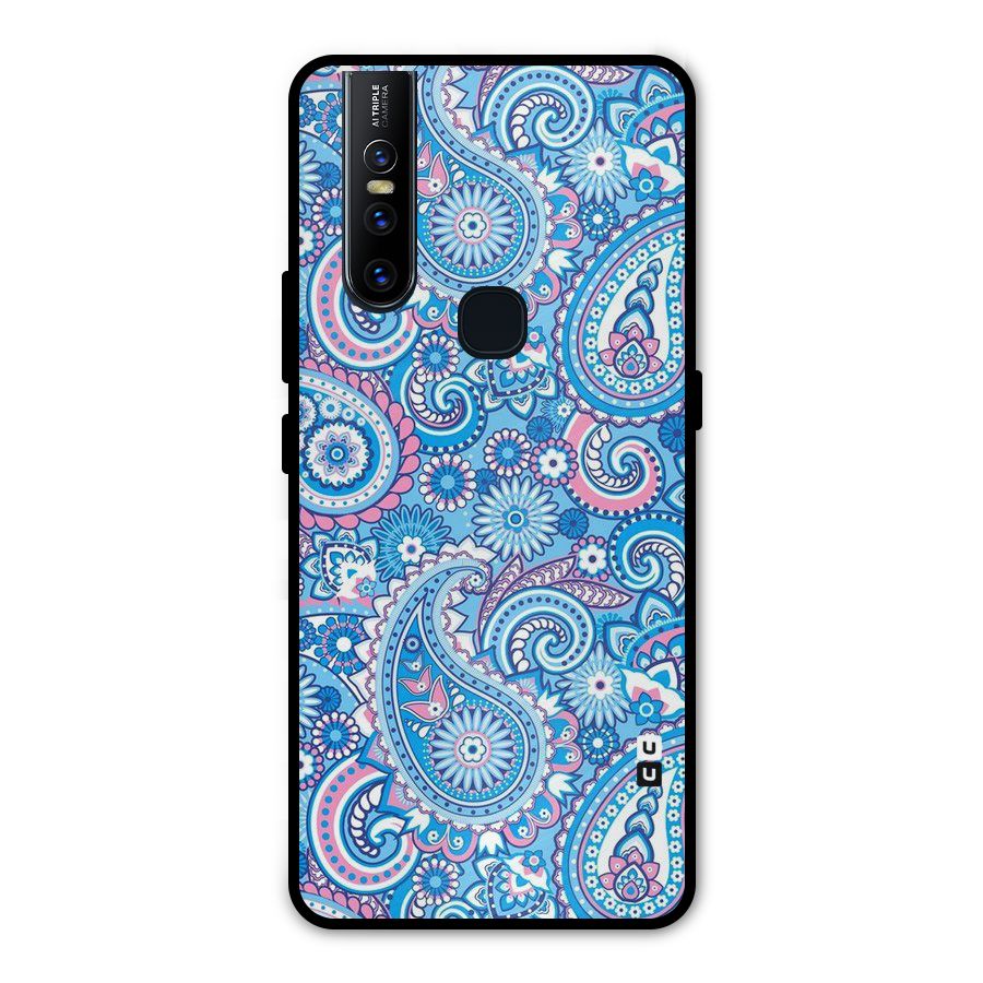 Artistic Blue Art Metal Back Case for Vivo V15