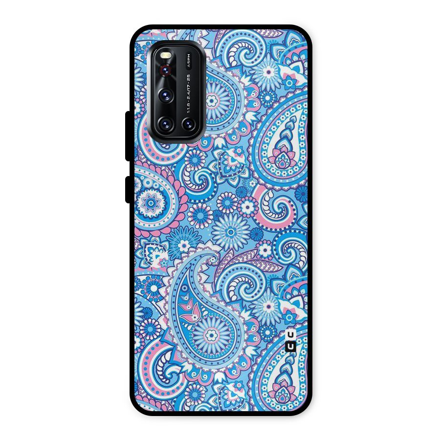 Artistic Blue Art Metal Back Case for Vivo V19