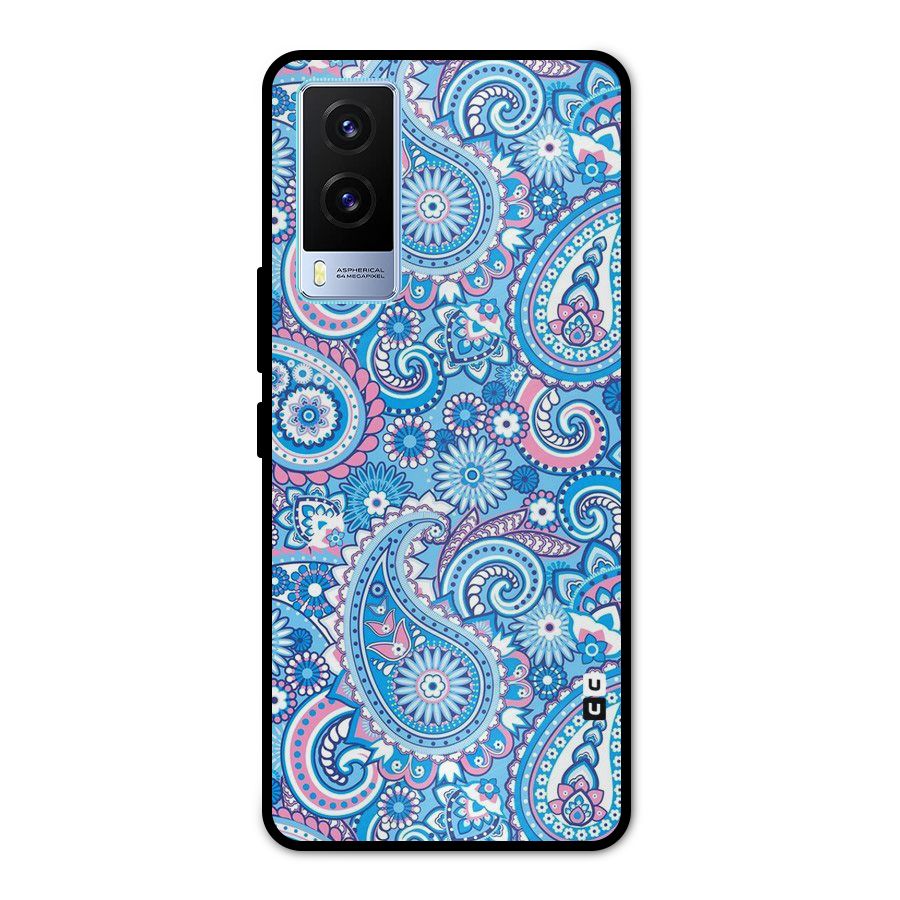 Artistic Blue Art Metal Back Case for Vivo V21e 5G