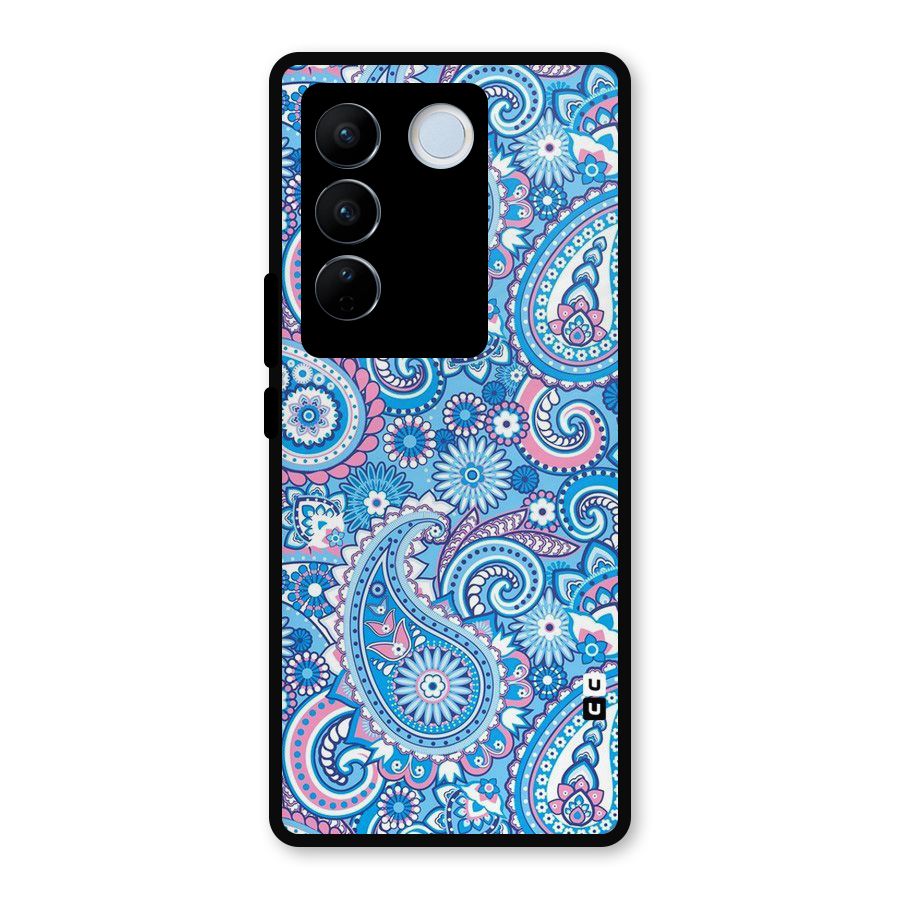 Artistic Blue Art Metal Back Case for Vivo V27