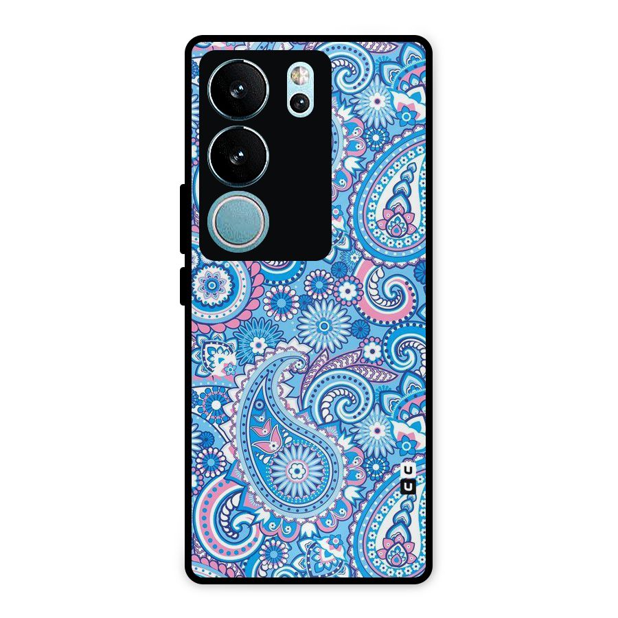 Artistic Blue Art Metal Back Case for Vivo V29
