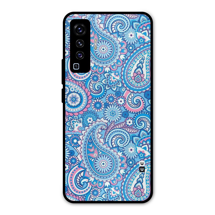 Artistic Blue Art Metal Back Case for Vivo X50
