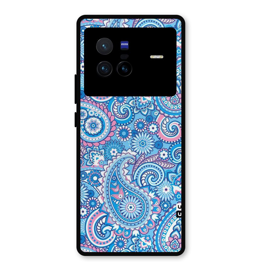 Artistic Blue Art Metal Back Case for Vivo X80
