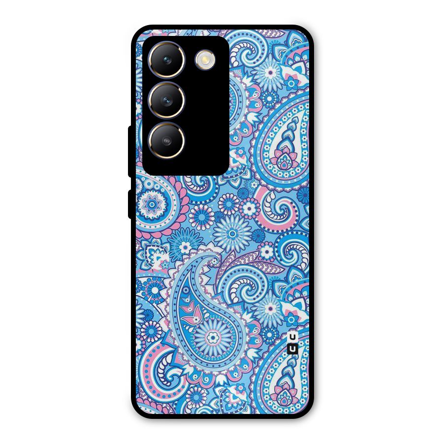 Artistic Blue Art Metal Back Case for Vivo Y200e