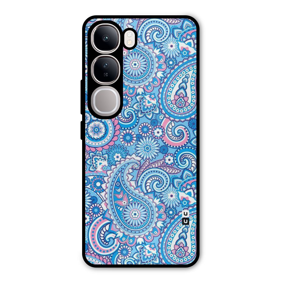 Artistic Blue Art Metal Back Case for Vivo Y300
