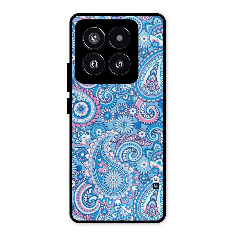 Artistic Blue Art Metal Back Case for Xiaomi 14 Pro