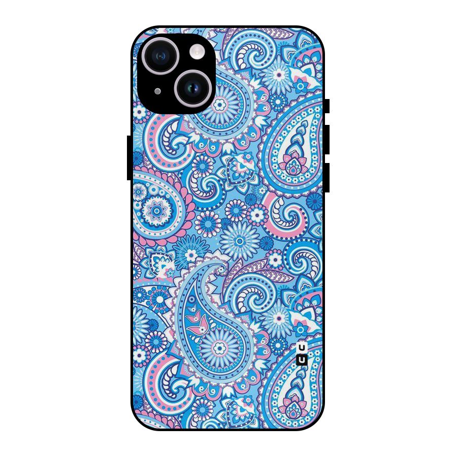 Artistic Blue Art Metal Back Case for iPhone 14 Plus