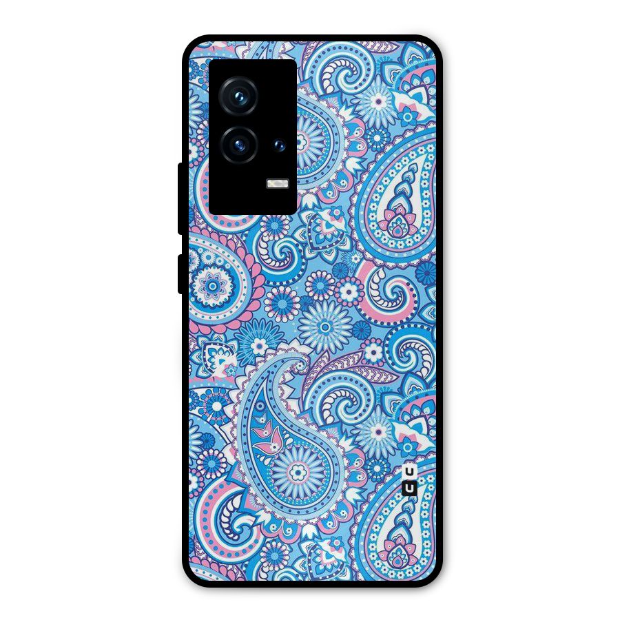 Artistic Blue Art Metal Back Case for iQOO 9 5G