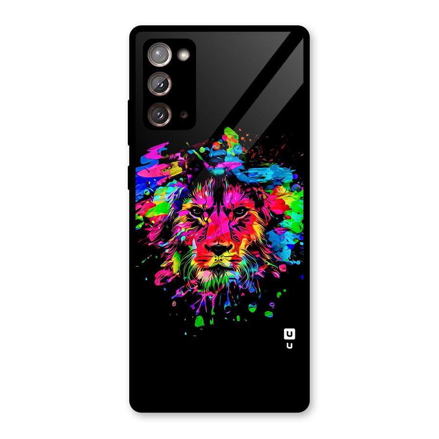 Artistic Lion Art Splash Glass Back Case for Galaxy Note 20