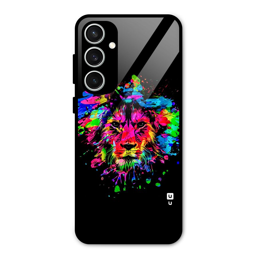 Artistic Lion Art Splash Glass Back Case for Galaxy S23 FE