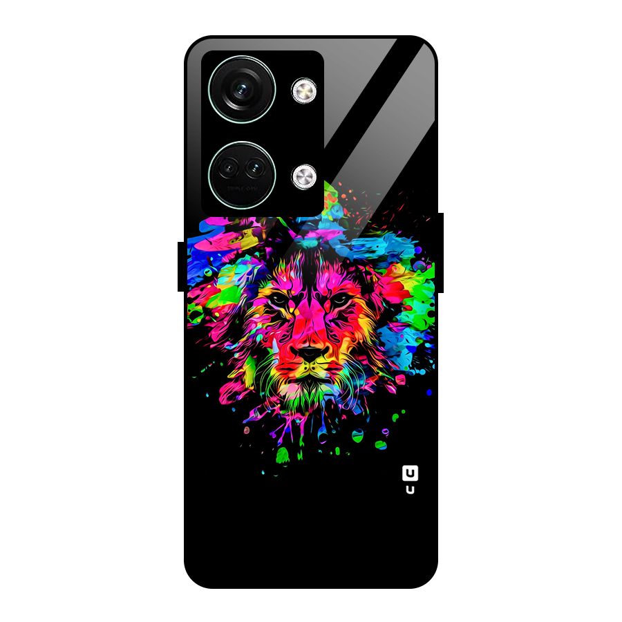 Artistic Lion Art Splash Glass Back Case for Oneplus Nord 3