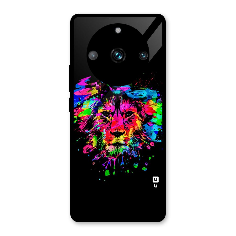 Artistic Lion Art Splash Glass Back Case for Realme 11 Pro Plus