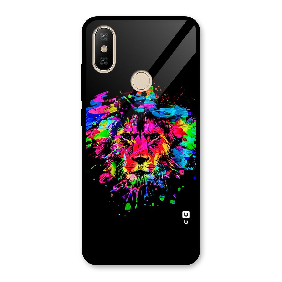 Artistic Lion Art Splash Glass Back Case for Redmi A2