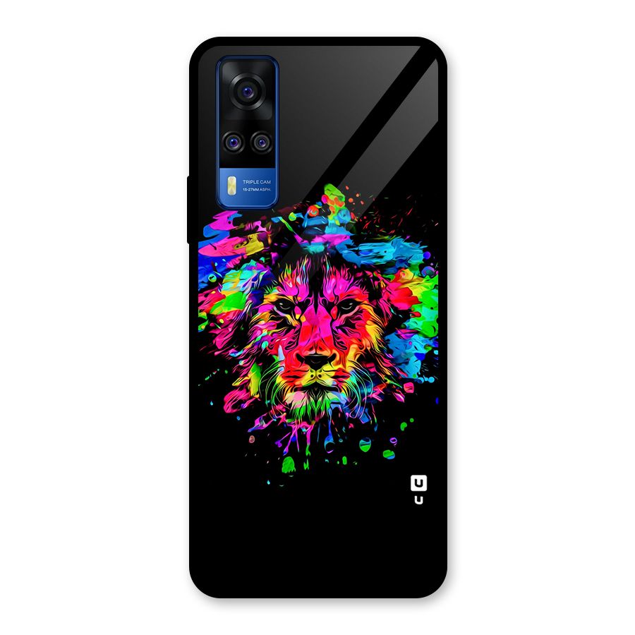 Artistic Lion Art Splash Glass Back Case for Vivo Y31