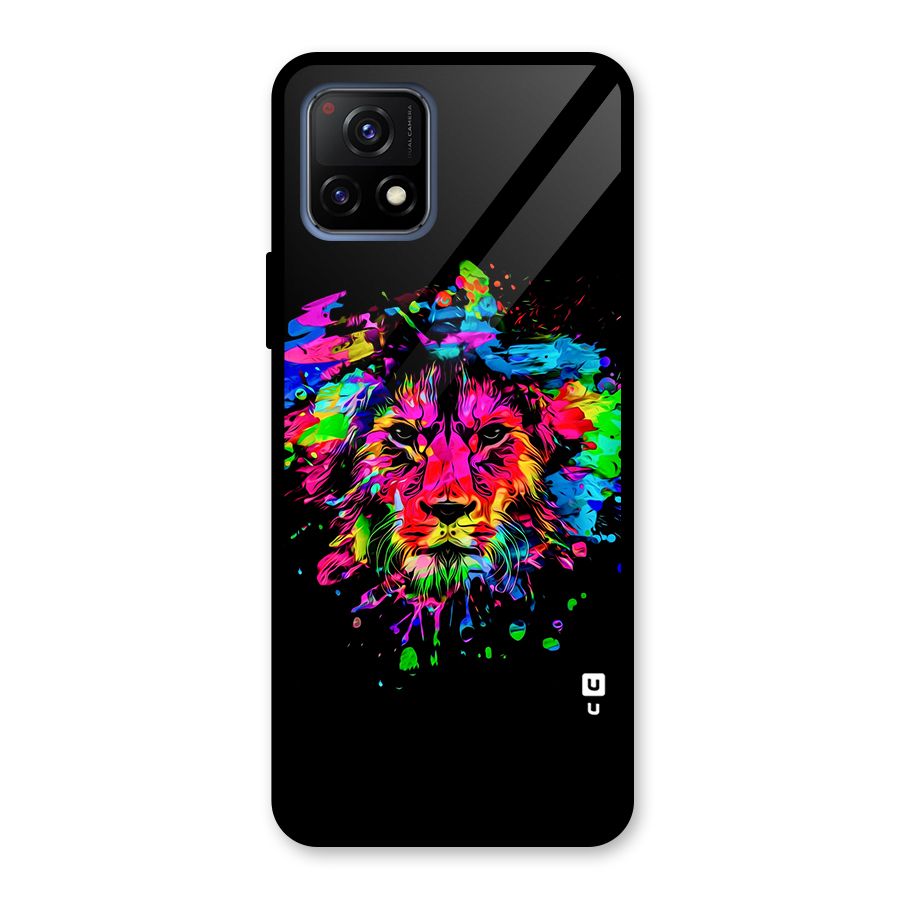 Artistic Lion Art Splash Glass Back Case for Vivo Y72 5G