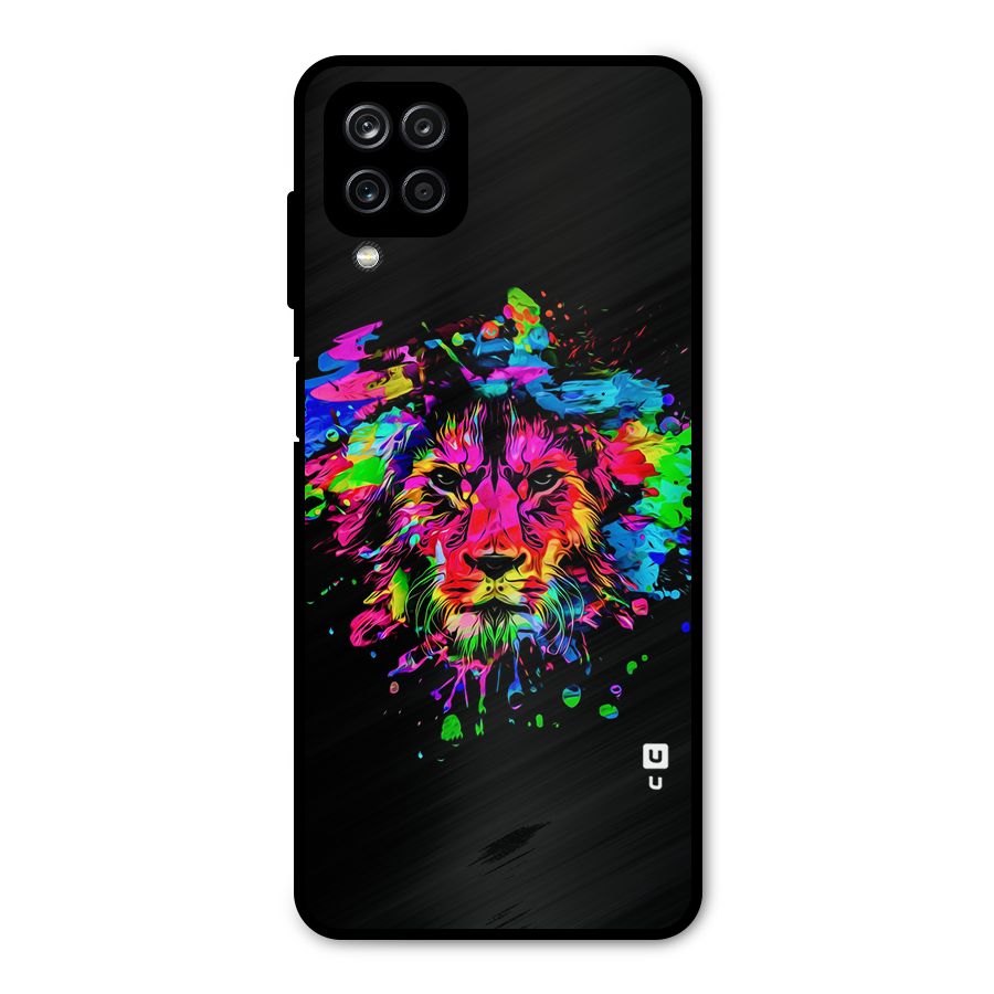 Artistic Lion Art Splash Metal Back Case for Galaxy A12