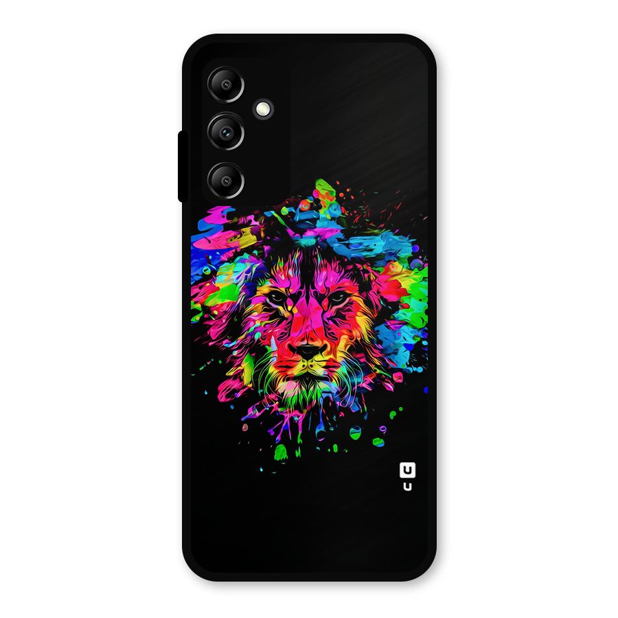 Artistic Lion Art Splash Metal Back Case for Galaxy A14 5G