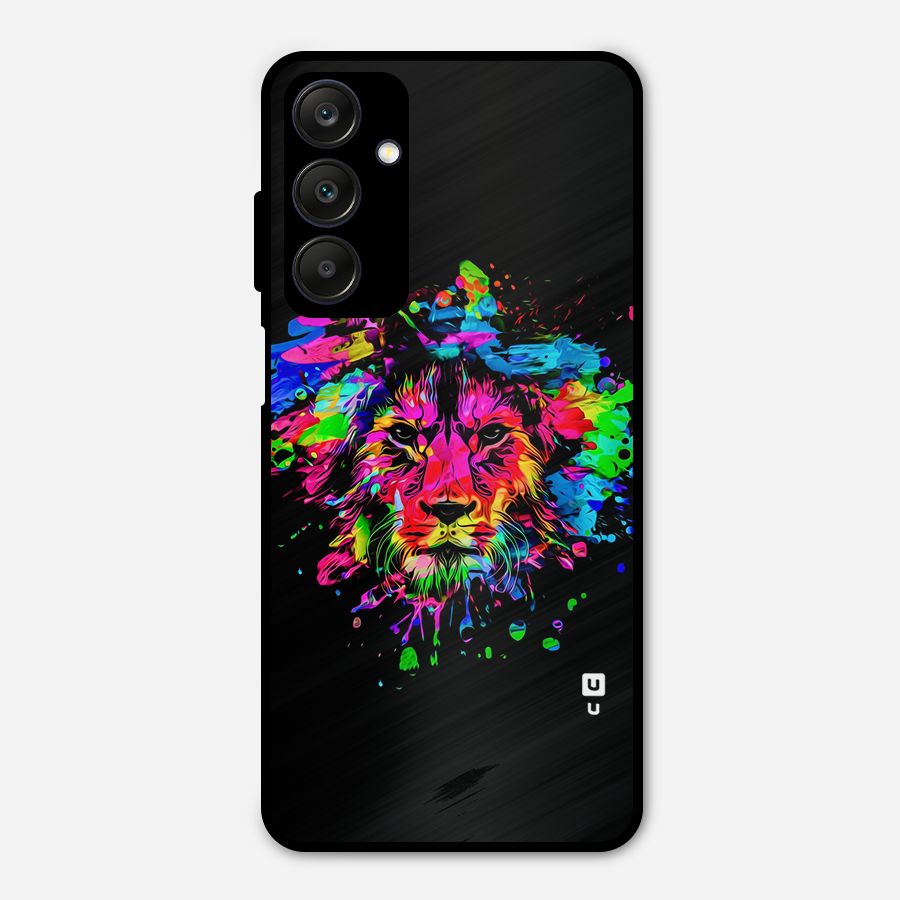 Artistic Lion Art Splash Metal Back Case for Galaxy A25 5G