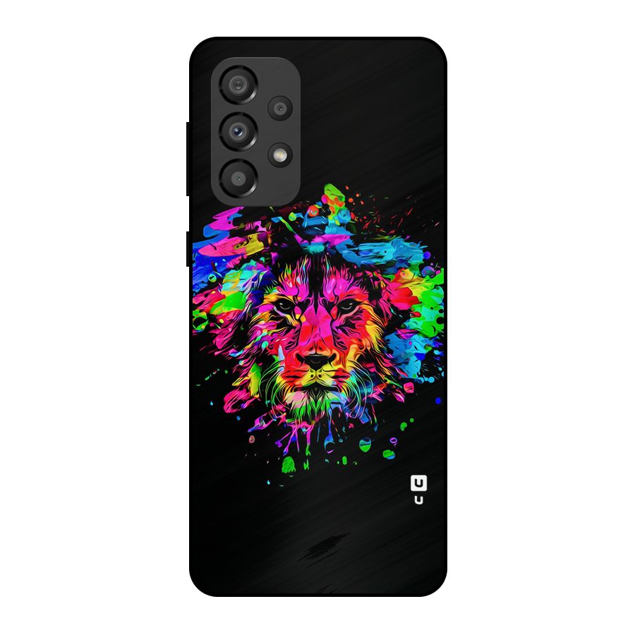 Artistic Lion Art Splash Metal Back Case for Galaxy A33 5G