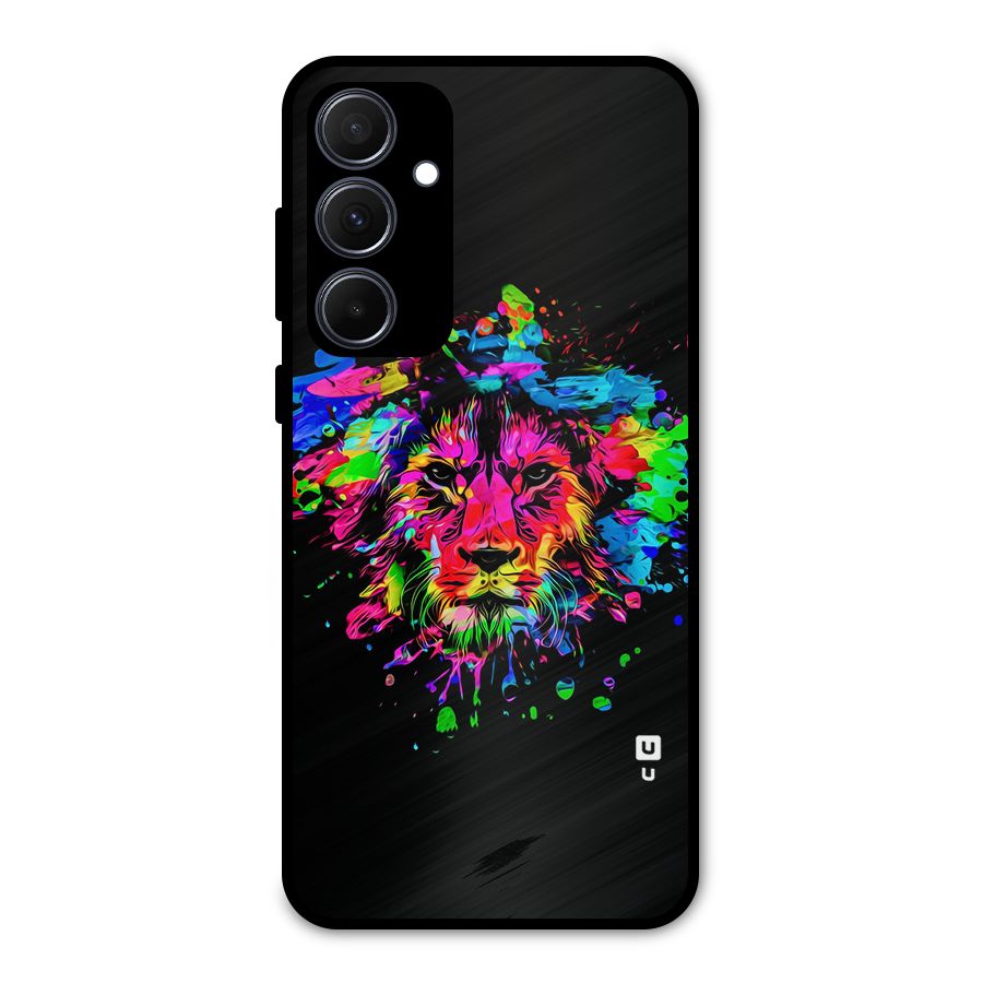 Artistic Lion Art Splash Metal Back Case for Galaxy A35