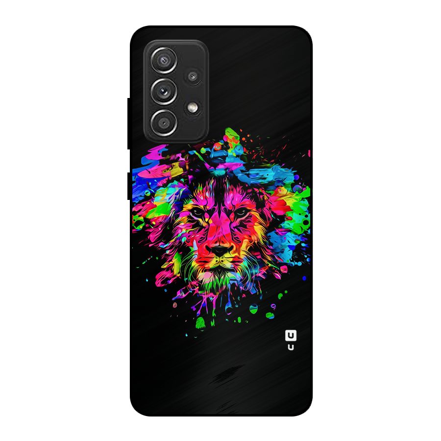 Artistic Lion Art Splash Metal Back Case for Galaxy A52s 5G