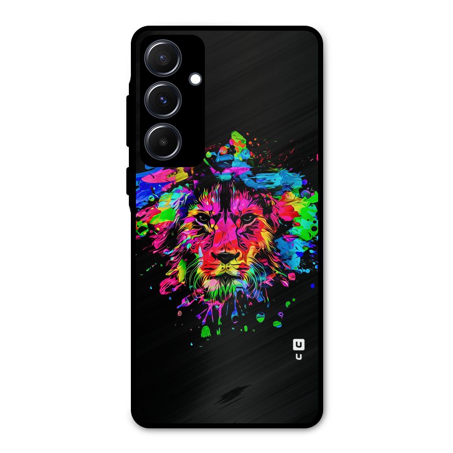 Artistic Lion Art Splash Metal Back Case for Galaxy A55