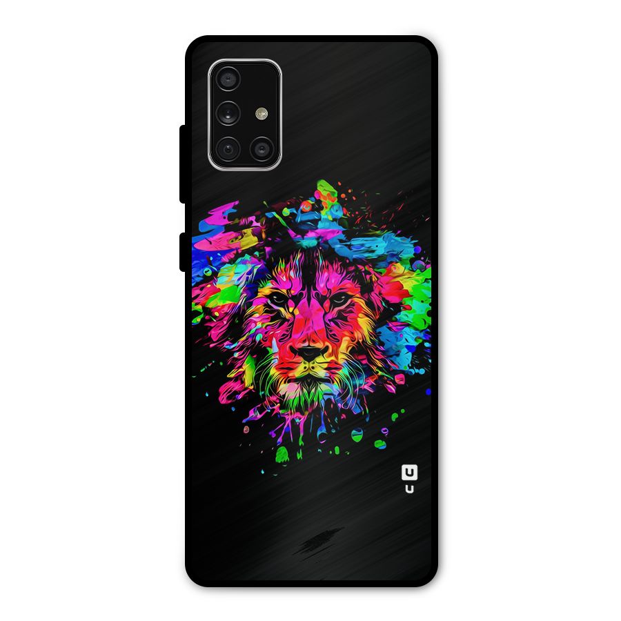 Artistic Lion Art Splash Metal Back Case for Galaxy A71